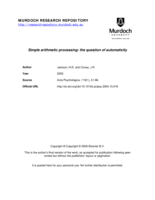 Simple arithmetic processing: The question of automaticity