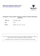 Perception versus reality: towards a profile of female computing students
