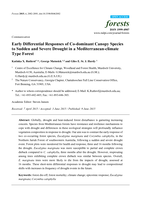 Early differential responses of co-dominant canopy species to sudden and severe drought in a mediterranean-climate type forest