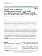 Identification of reference miRNAs in plasma useful for the study of oestrogen-responsive miRNAs associated with acquired Protein S deficiency in pregnancy