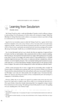 Learning from secularism