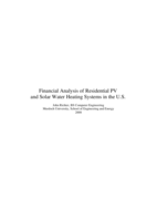 Financial analysis of residential PV and solar water heating systems in the U.S.