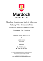 Modelling, simulation and analysis of pressure reducing valve operation in water distribution networks and their related greenhouse gas emissions