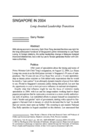 Singapore in 2004: long awaited leadership transition