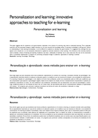 Personalization and learning: innovative approaches to teaching for e-learning