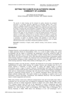 Setting the climate in an authentic online community of learning