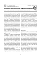 Water conservation in Australian Indigenous communities