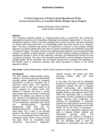 A critical approach to evidence-based resettlement policy:  Lessons learned from an Australian Muslim refugee sports program