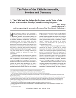 The child and the Judge: Reflections on the voice of the child in Australian family court parenting disputes