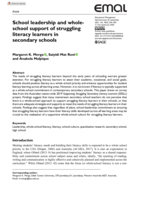 School leadership and whole-school support of struggling literacy learners in secondary schools
