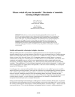 'Please switch off your (im)mobile': The demise of immobile learning in higher education