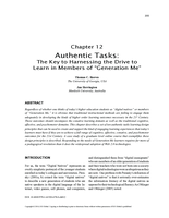 Authentic tasks: The key to harnessing the drive to learn in members of “Generation Me”