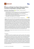 Recovery of metals from waste lithium ion battery leachates using biogenic hydrogen sulfide