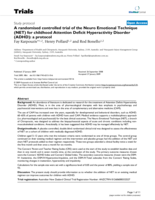 A randomised controlled trial of the Neuro Emotional Technique (NET) for childhood Attention Deficit Hyperactivity Disorder (ADHD): A protocol