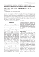 Prevalence of Coxiella burnatii in  western grey kangaroos (Macropus fuliginosus) in Western Australia