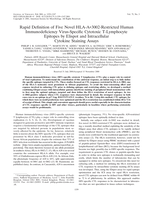 Rapid definition of five novel HLA-A*3002-Restricted human immunodeficiency virus-specific cytotoxic T-lymphocyte epitopes by elispot and intracellular cytokine staining assays