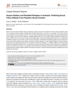 Asylum Seekers and Resettled Refugees in Australia: Predicting Social Policy Attitude From Prejudice Versus Emotion