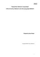 Taking pride in Belmont’s young people: A Plan for the City of Belmont’s work with young people 2009-2014