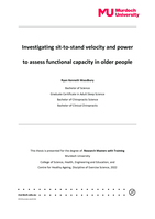 Investigating sit-to-stand velocity and power to assess functional capacity in older people