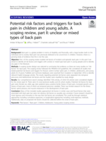 Potential risk factors and triggers for back pain in children and young adults. A scoping review, part II: Unclear or mixed types of back pain
