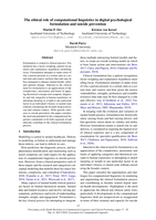 The ethical role of computational linguistics in digital psychological formulation and suicide prevention.