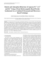 Kinetic and adsorption behaviour of aqueous Fe2+, Cu2+ and Zn2+ using a 30 nm hydroxyapatite based powder synthesized via a combined ultrasound and microwave based technique