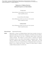 Making sense of 'bullying' behaviour: Individual perspectives on critical incidents