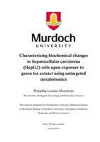 Characterising biochemical changes to hepatocellular carcinoma (HepG2) cells upon exposure to green tea extract using untargeted metabolomics