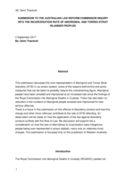 Submission to the Australian Law Reform Commission Inquiry into the Incarceration Rate of Aboriginal and Torres Strait Islander Peoples