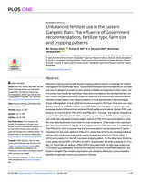 Unbalanced fertilizer use in the Eastern Gangetic Plain: The influence of Government recommendations, fertilizer type, farm size and cropping patterns