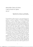 Introduction: community voices: creating sustainable spaces