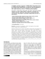 Complete genome sequence of Rhizobium leguminosarum bv trifolii strain WSM2304, an effective microsymbiont of the South American clover Trifolium polymorphum.