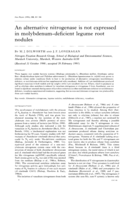 An alternative nitrogenase is not expressed in molybdenum-deficient legume root nodules