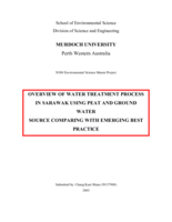 Overview of water treatment process in Sarawak using peat and ground water