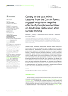 Canary in the coal mine: Lessons from the Jarrah Forest suggest long-term negative effects of phosphorus fertilizer on biodiverse restoration after surface mining