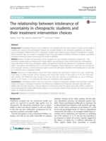 The relationship between intolerance of uncertainty in chiropractic students and their treatment intervention choices