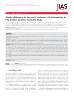 Gender differences in the use of cardiovascular interventions in HIV-positive persons; the D:A:D Study