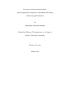 Prevention in adolescent mental health: The development and evaluation of school-based interventions in disadvantaged communities