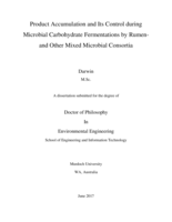 Product accumulation and its control during microbial carbohydrate Fermentations by Rumen- and other mixed microbial consortia