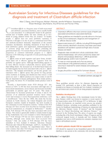 Australasian Society for Infectious Diseases guidelines for the diagnosis and treatment of Clostridium difficile infection