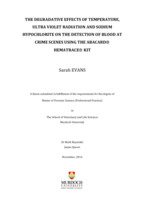 The degradative effects of temperature, ultra violet radiation and sodium hypochlorite on the detection of blood at crime scenes using the ABACard® HemaTrace® kit