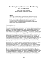 Considering communities of learners when creating an E-learning course