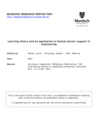 Learning theory and its application to female learner support in engineering