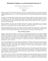 Distributed cognition as an instructional framework