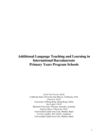 Additional language teaching and learning in international baccalaureate primary years program schools