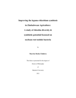 Improving the legume-rhizobium symbiosis in Zimbabwean agriculture: A study of rhizobia diversity & symbiotic potential focussed on soybean root nodule bacteria