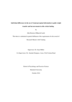 Individual differences in the use of visual-perception information to guide weight transfer and bat movements in elite cricket batting
