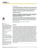 The MS risk allele of CD40 is associated with reduced Cell-membrane bound expression in antigen presenting cells: Implications for gene function