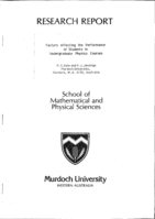 Factors affecting the performance of students in undergraduate physics courses. Research report