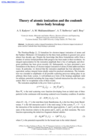 Theory of atomic ionization and the coulomb three-body breakup